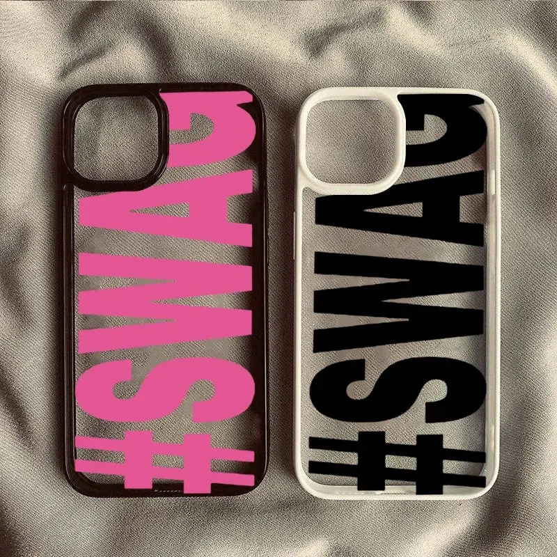 SWAG Bold Letter Transparente Handyhülle für iPhone 18 Pro Max 17 Pro 16 15 14 13 11 12 16 Plus Air 16E X XR XS 7 8 Plus SE 2022 Cover