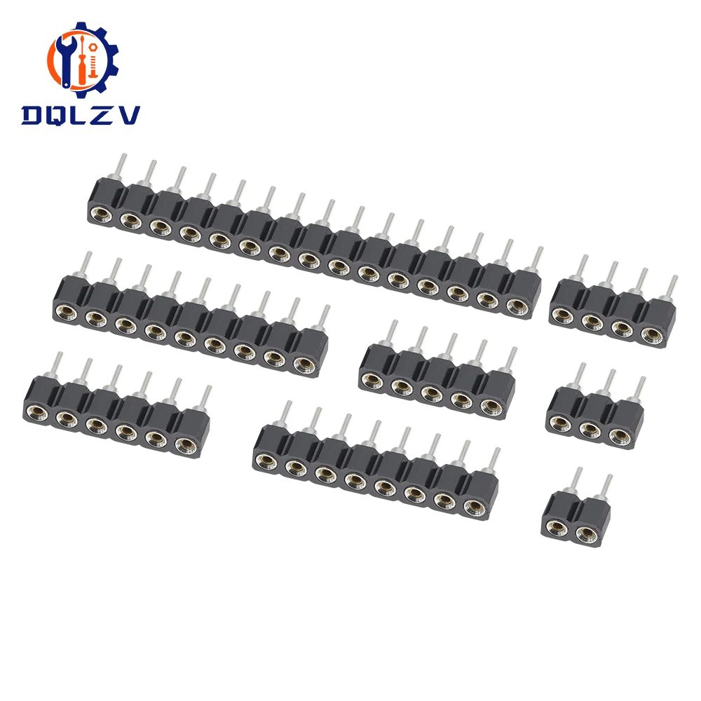 2,54 MM Pitch Einreihige Weibliche SMD Gerade Nadel Runde Loch Pin Header Kupfer Fuß 1*2p 3p 4p 5p 6p 7p 8p 10p 40pin Stecker