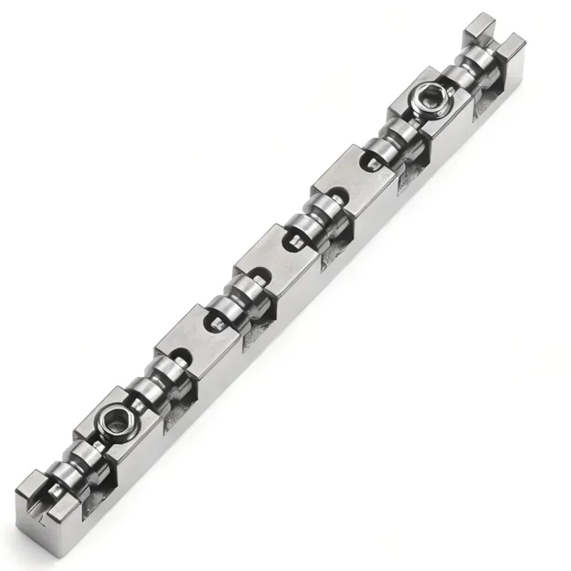 ABHS-Höhenverstellbarer, geteilter 42-mm-Gitarren-Rollensattel aus Titanlegierung für 6-saitige Gitarren im ST/TL-Stil