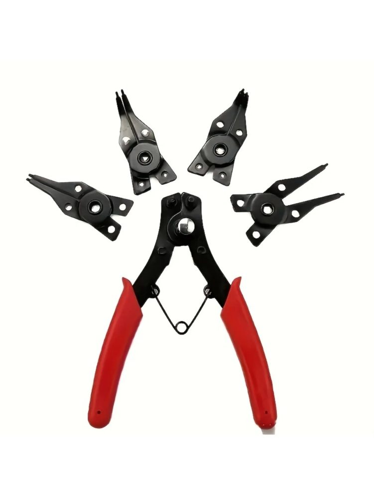 4-in-1 Sicherungsringzange Set Sicherungsringzange Multi Crimp Abnehmbarer Zangenkopf Haltesicherungsringzange Handwerkzeuge Multifunktional