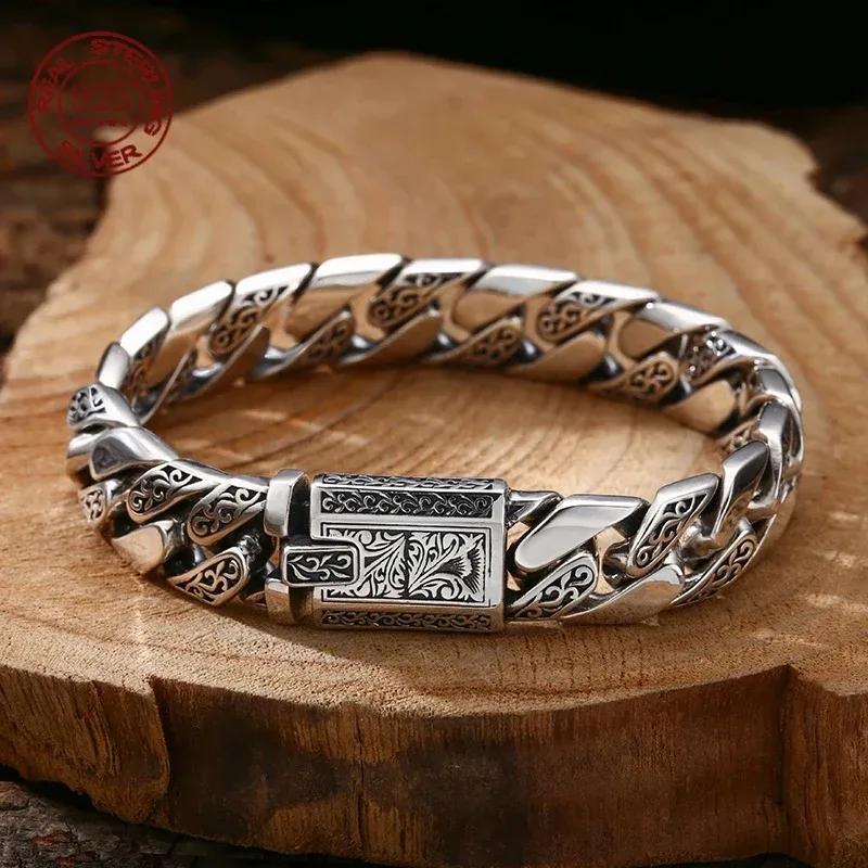 S925 Sterling Silber Zeitlose Rebe Girlande Schnalle Retro Punk Tank Armband Schmuck Kreativität Geschenk Fabrik Preis