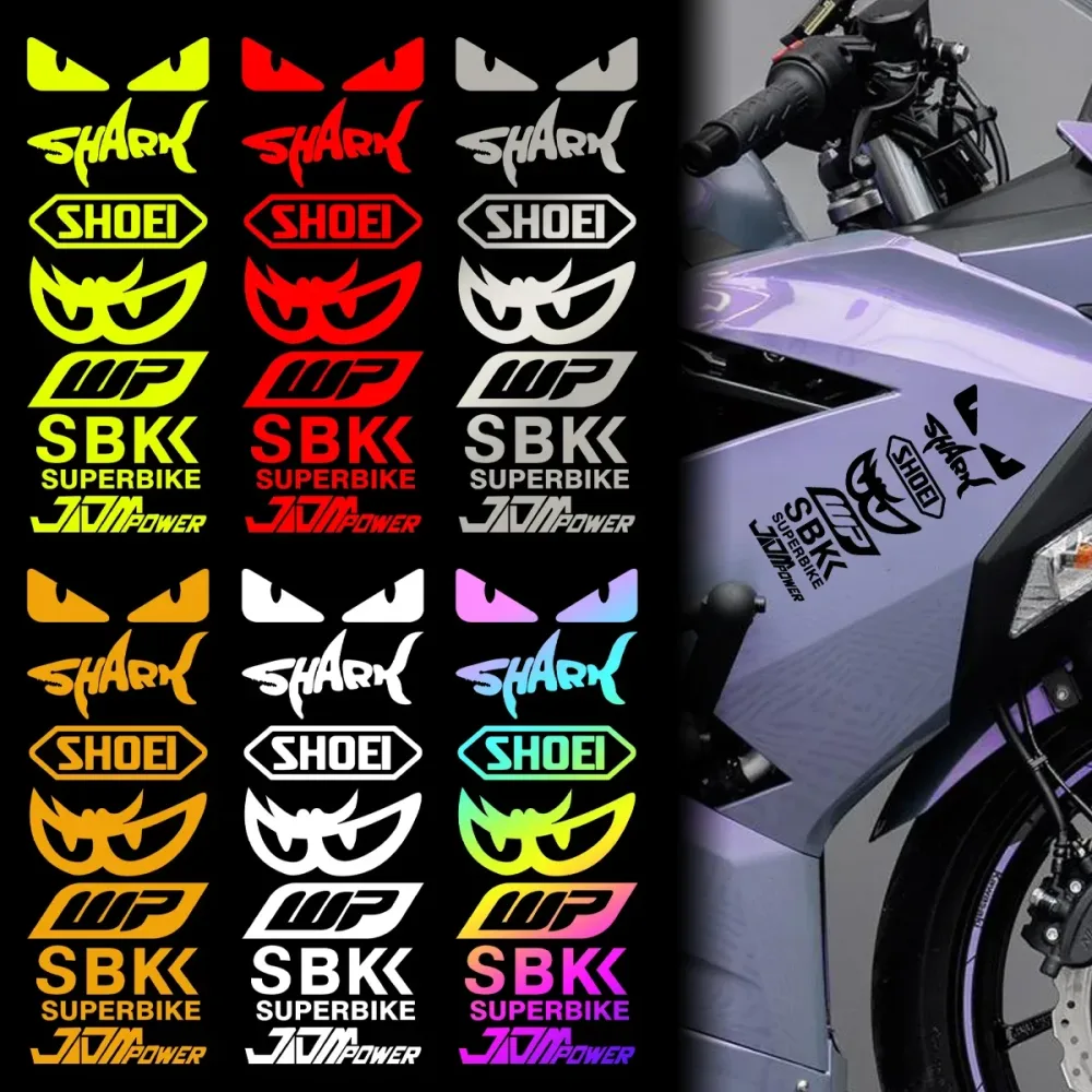 Racing Sponsor Reflektierende Motorrad Aufkleber Dekor Moto Körper Kraftstoff Tank Kotflügel Helm Aufkleber Zubehör Für Kawasaki Yamaha BMW