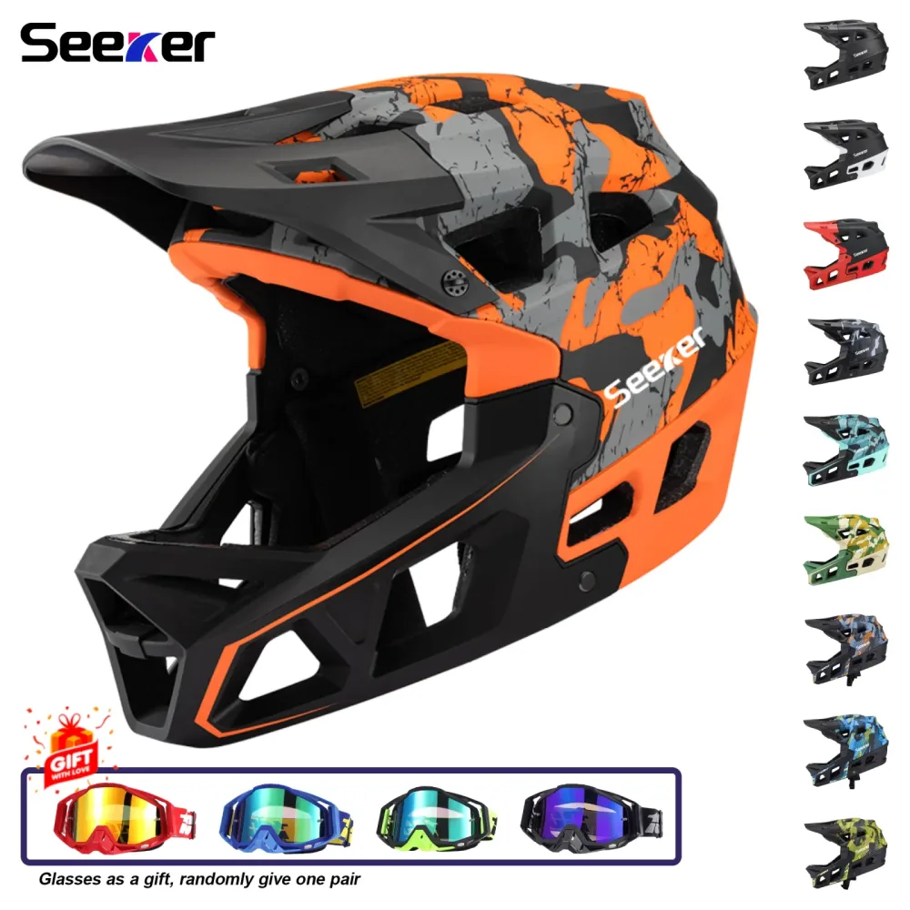 Seeker MTB-Mountainbike-Helm, leicht, atmungsaktiv, Speed Downhill, Vollhelm, Outdoor, für Erwachsene, Männer und Frauen, Fahrradhelme