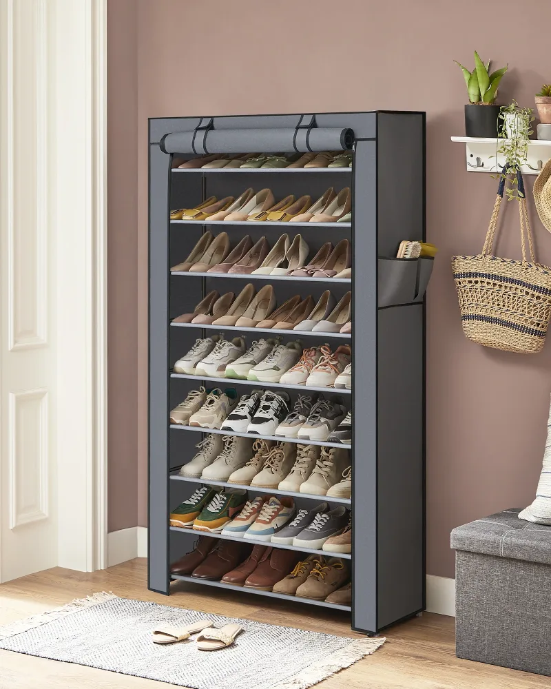 SONGMICS Schuhregal Schuhschrank, 10 Ebenen, für bis zu 40 Paar Schuhe