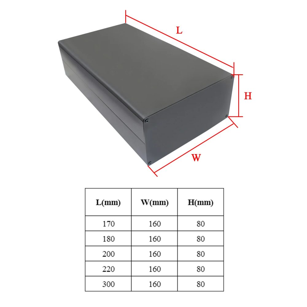 80×160mm Aluminiumgehäuse Box Controller Power Box Aluminiumgehäuse Anschlussdose Projektgehäuse Box