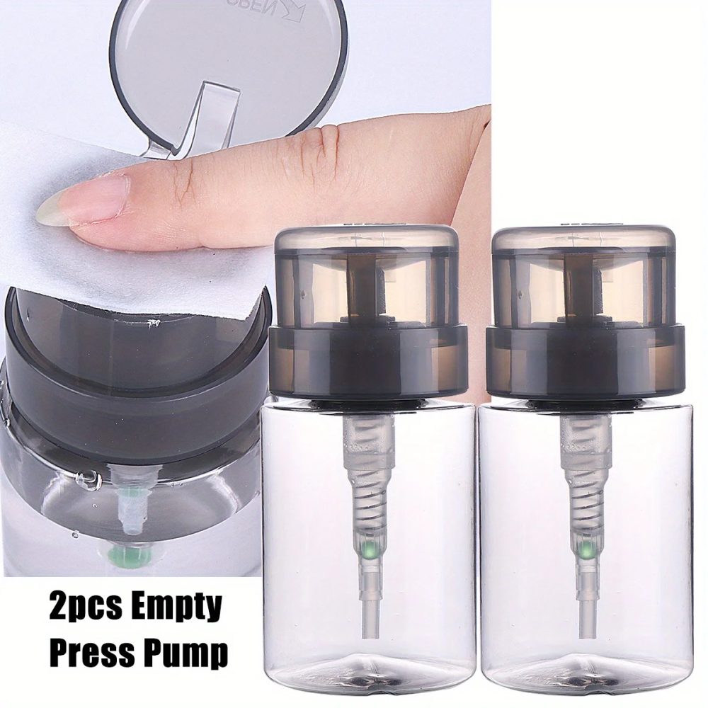 2 stücke 100 ml Leere Nail art Polnischen Saubere Flasche Push Pumpe Dispenser Flüssigkeit Lagerung Flasche Reiniger Entferner Container maniküre Werkzeug