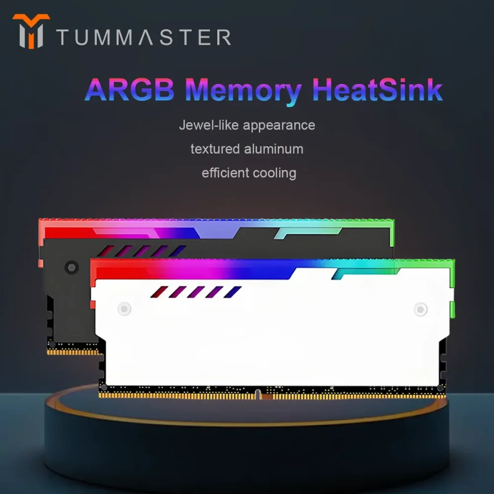 TUMMASTER Computer ARGB RAM Speicher Kühlkörper Kühler mit Wärmeleitpad für Desktop-PC Speicher DDR2/DDR3/DDR4/DDR5