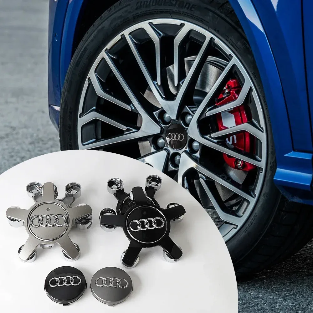 4er-Set Radnabenkappen für Audi S-Line A3 A4 B5 B6 A3 8P 8V 8L A5 A6 C6 C5 S3 S4 S ? Auto-Zubehör mit Emblem