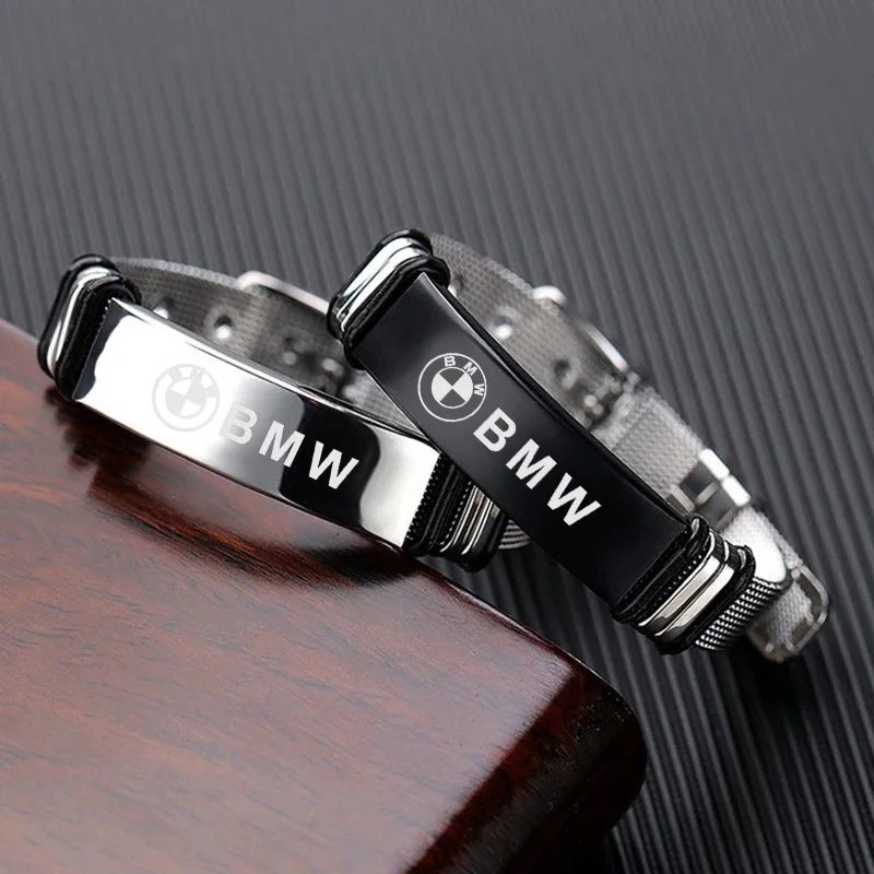 Edelstahl-Armreifen mit BMW-Logo, verstellbares Armband für Damen und Herren, Geschenk für BMW 50th X1 X2 X3 X5 E46 E39 E90 E36 E60 E34 E30 F30 G20