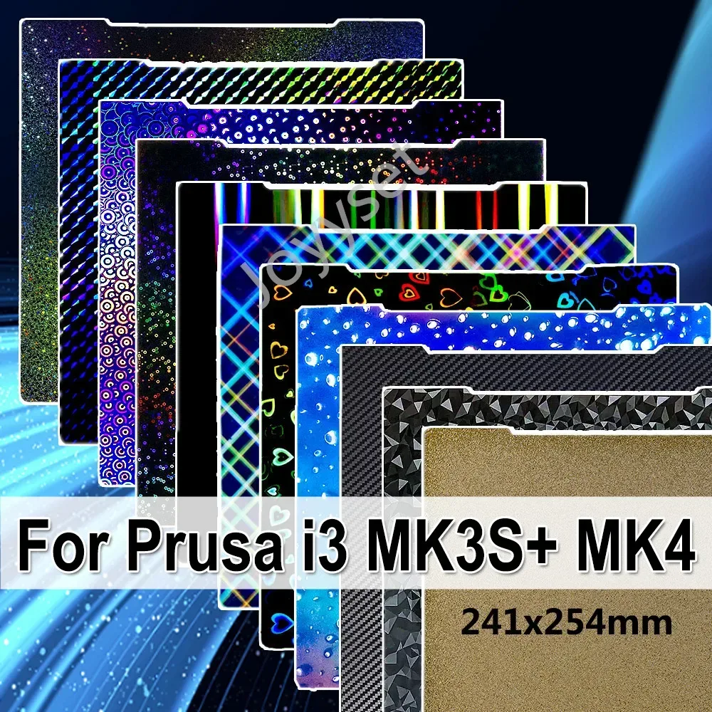 Für Prusa I3 MK3 MK3S+ MK4 Bauplatte 241*254mm Federstahlblech PEI PEO PET PEY H1H Bauplatte 3D-Drucker-Teile Beheiztes Bett