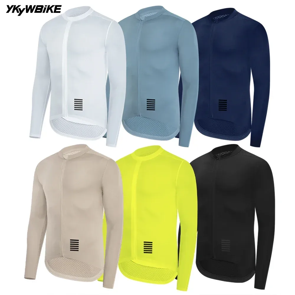 YKYWBIKE Herren Radtrikot Langarm Sommer Frühling Fahrrad Langes Trikot Rennrad Kleidung Pro Team Fahrrad Radsportbekleidung