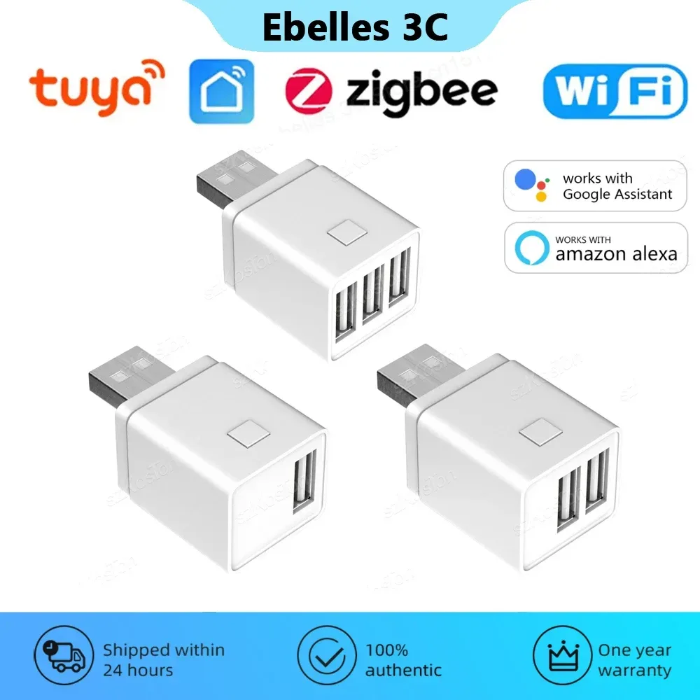 Tuya WiFi/Zigbee Smart USB Adapter Stecker 1/2/3 Gang Smart Leben APP Timing DIY EIN/AUS Controller Funktioniert mit Alexa Google Hause