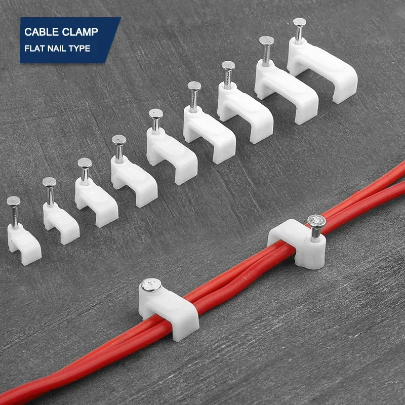 100 Stück flache Nagel clip Kabel klemmen Draht management elektrische Kabelbinder halter Kabel klemmen 4mm/6mm/7mm/8mm/9mm/10mm/12mm/14mm