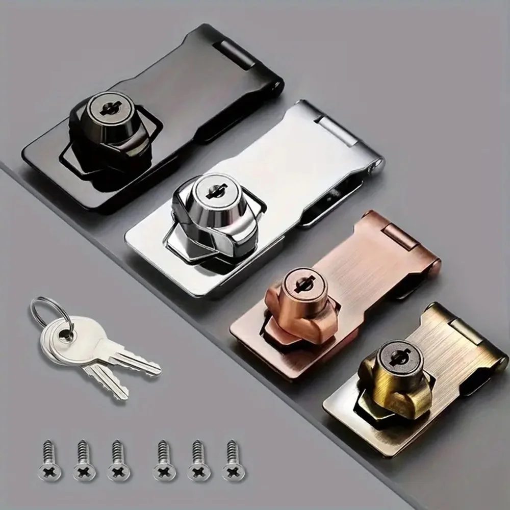 Verriegelungs-Haspe, robuste verriegelbare Haspe, Heftklammer mit Schlüsseln, Vorhängeschloss, Schrank, Schuppen, Garage, Schloss, Büro, Schrank, Sicherheitsschloss-Hardware