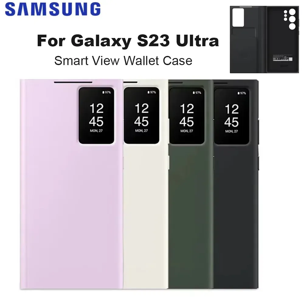 Original Für Samsung Galaxy S23 Ultra Smart View Brieftasche Flip Fall für Galaxy S23Ultra Smart View Telefon Abdeckung SM-S918B