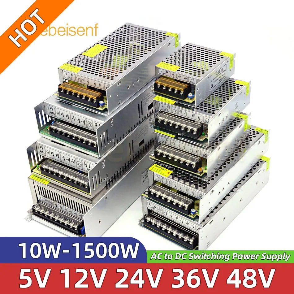 5V 12V 24V 36V 48V Strom versorgung Hochspannungs-Wechselstrom-Gleichstrom-Niederspannung wandler geschlossene Aluminiumgehäuse-Schalt netzteile