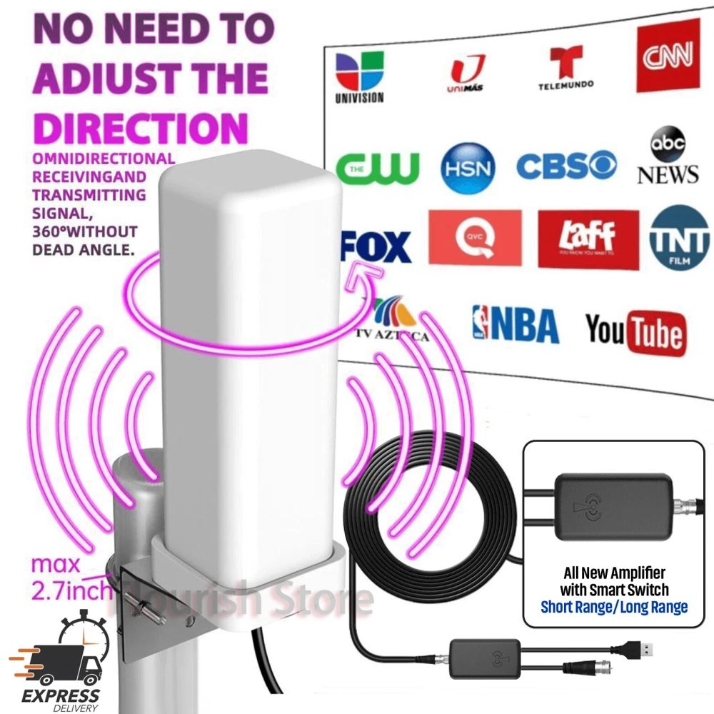6000 Meilen HDTV TV-Antenne 1080P Outdoor HD 8K HD 1080P Digital 360° °   Signalverstärker mit 35DBI und 10m Kabel IP66