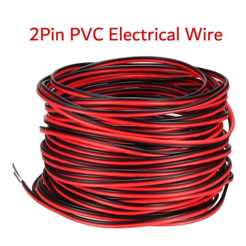 DC12V 2Pin Verlängerung Elektrische Strom Draht 5M ~ 100M Rot Schwarz Verbinden Kabel 18 20 22 AWG PVC Kupfer kabel Linie Für LED Streifen Licht