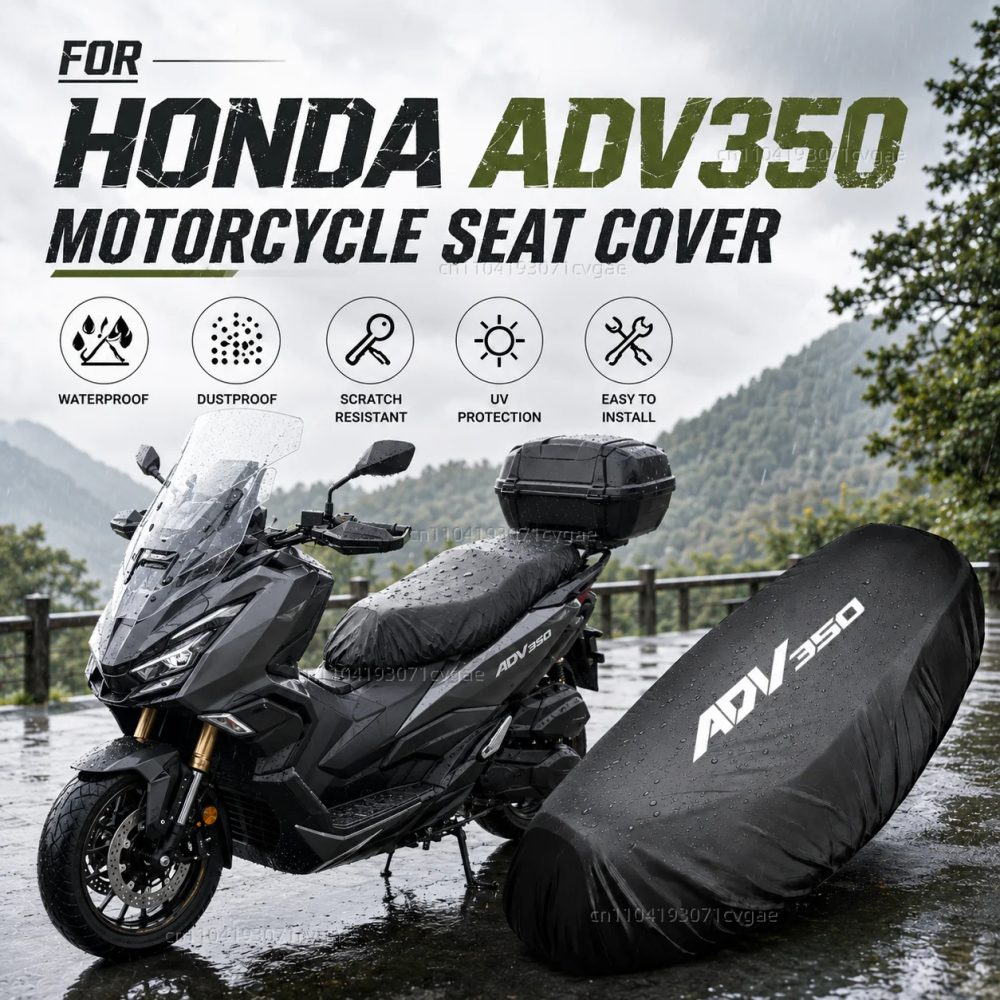 Für HONDA ADV350 ADV 350 2021 2022 Motorrad Regensitzbezug Wasserdichter Sattelbezug Schwarz 210D UV-Schutz