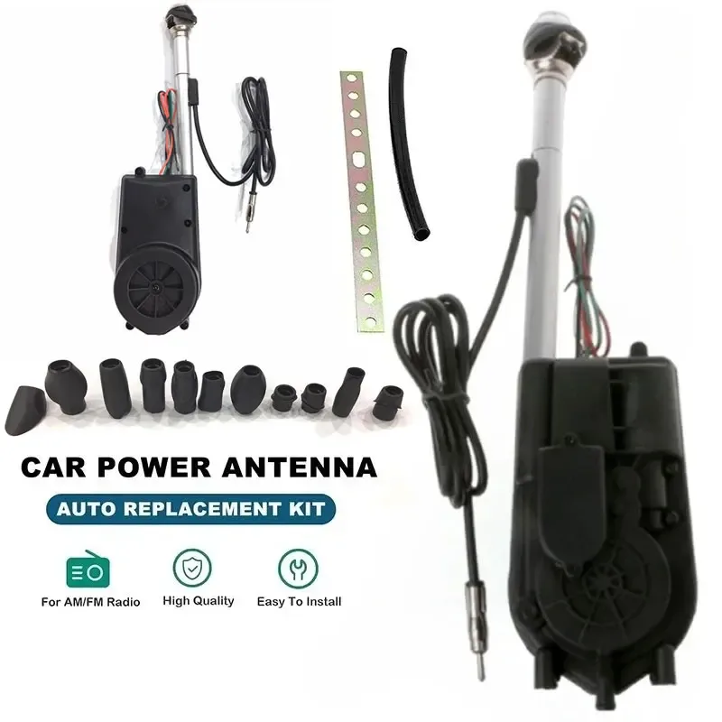 Universelles Auto-Antennen-Kit 12V AM/FM Sender Antennen Elektrische Antenne Automatische Teleskop-Außenantenne Fahrzeugzubehör Radio Außenantenne Pro für Autoradio Audio für Mercedes W140 W126 W124