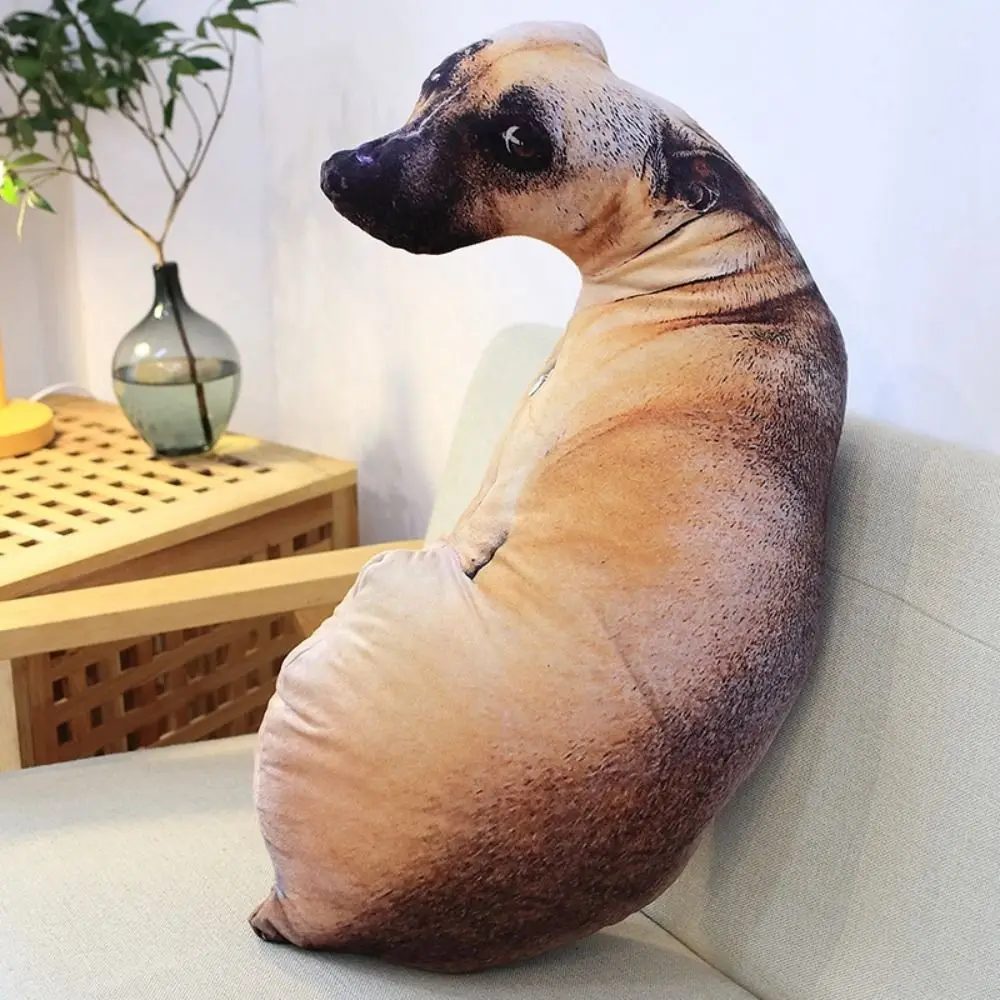 3D lebensechte Tier süße Biegung Hund gedruckt Wurfkissen lustige Hundekopf Cosplay Kinder Lieblingsspielzeug Kissen für Zuhause