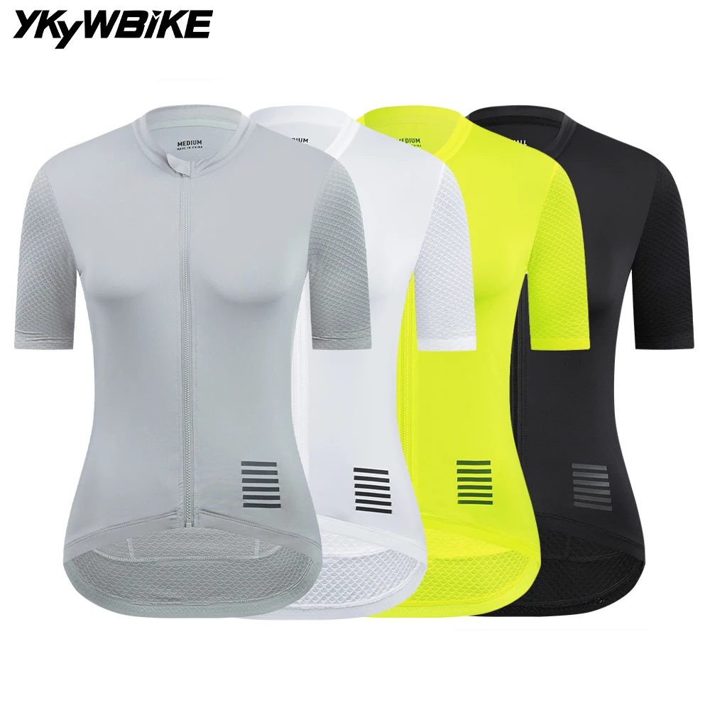 YKYWBIKE Frauen Radfahren Jersey Kurzarm Dünne Weibliche Fahrrad Jersey Rennrad Shirt Pro Team Radfahren Kleidung Atmungsaktiv