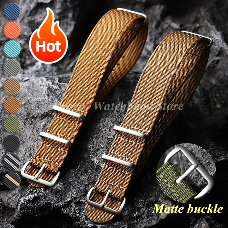 Neues geripptes Nylon-Uhrenarmband, Nylon-Uhrenarmband, 18 mm, 19 mm, 20 mm, 22 mm, Uhrenarmband-Zubehör für Militäruhrenarmbänder