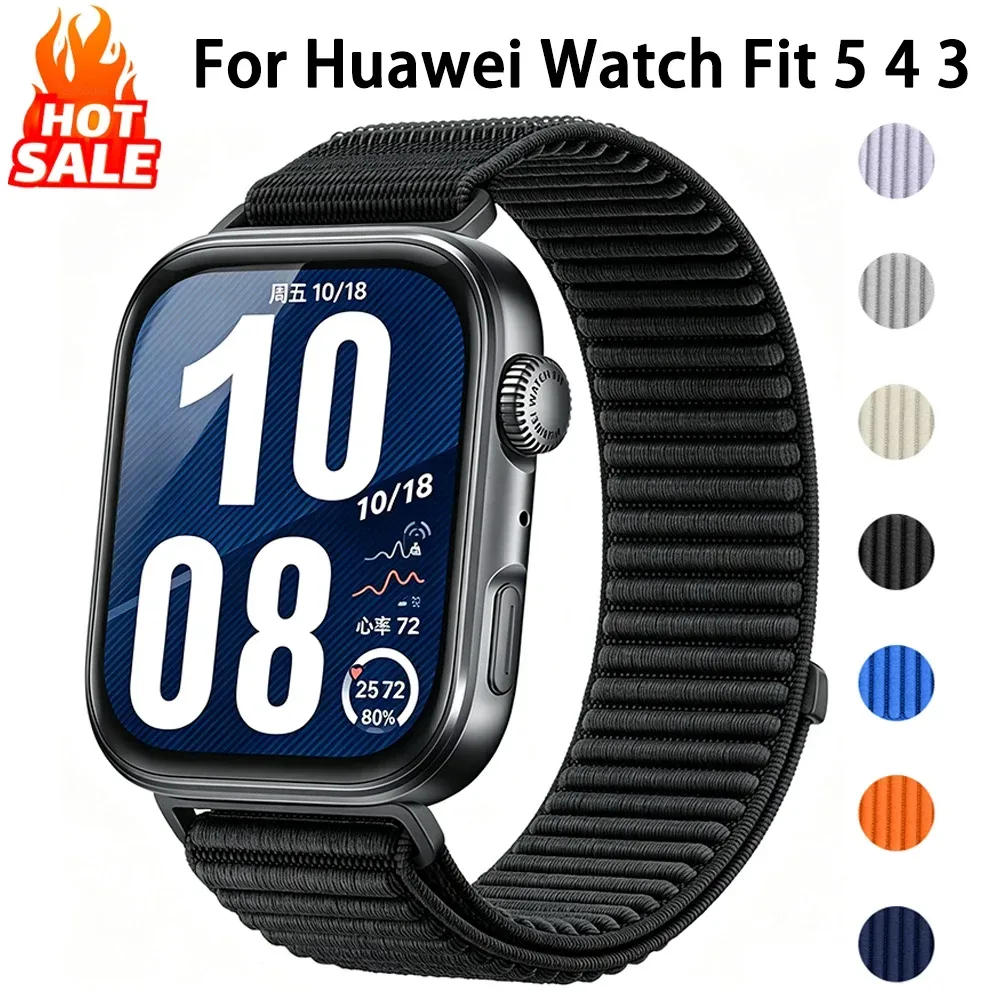 Offizielles Armband für Huawei Watch Fit 5 4 3, atmungsaktives Sport-Nylon-Schlaufenarmband, Correa Huawei Watch Fit 5 4 Pro Armband Zubehör