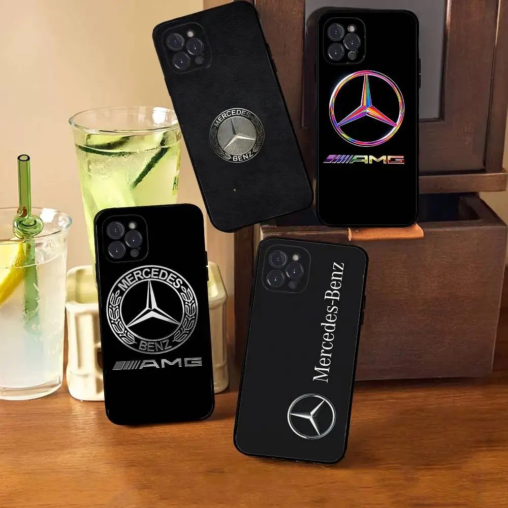 Auto M-Mercedes-Ben-z-Backs Handyhülle für iPhone 17 16 15 14 13 12 11 Pro Max Plus Schwarze Schutzhülle