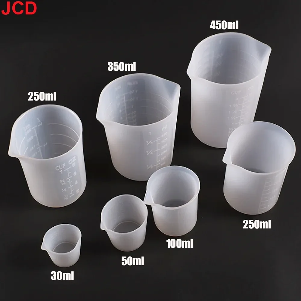 1000 ml, 600 ml, 450 ml, 350 ml, 250 ml, 100 ml, 30 ml, Messbecher für Harzzubehör, Silikon-Messbecher für Harz, Epoxidharz, DIY-Bastelwerkzeug