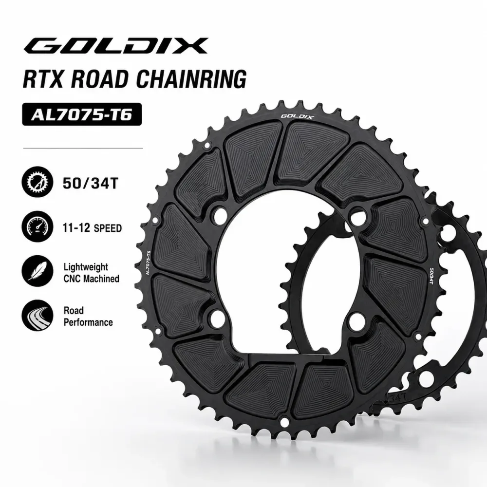 GOLDIX 110BCD 2X AERO Doppelkettenblatt 48/34T 50/34T 52/36T 53/39T für R9200 R8100 R7100 11S 12S 4-Bolzen Rennrad-Kettenblatt