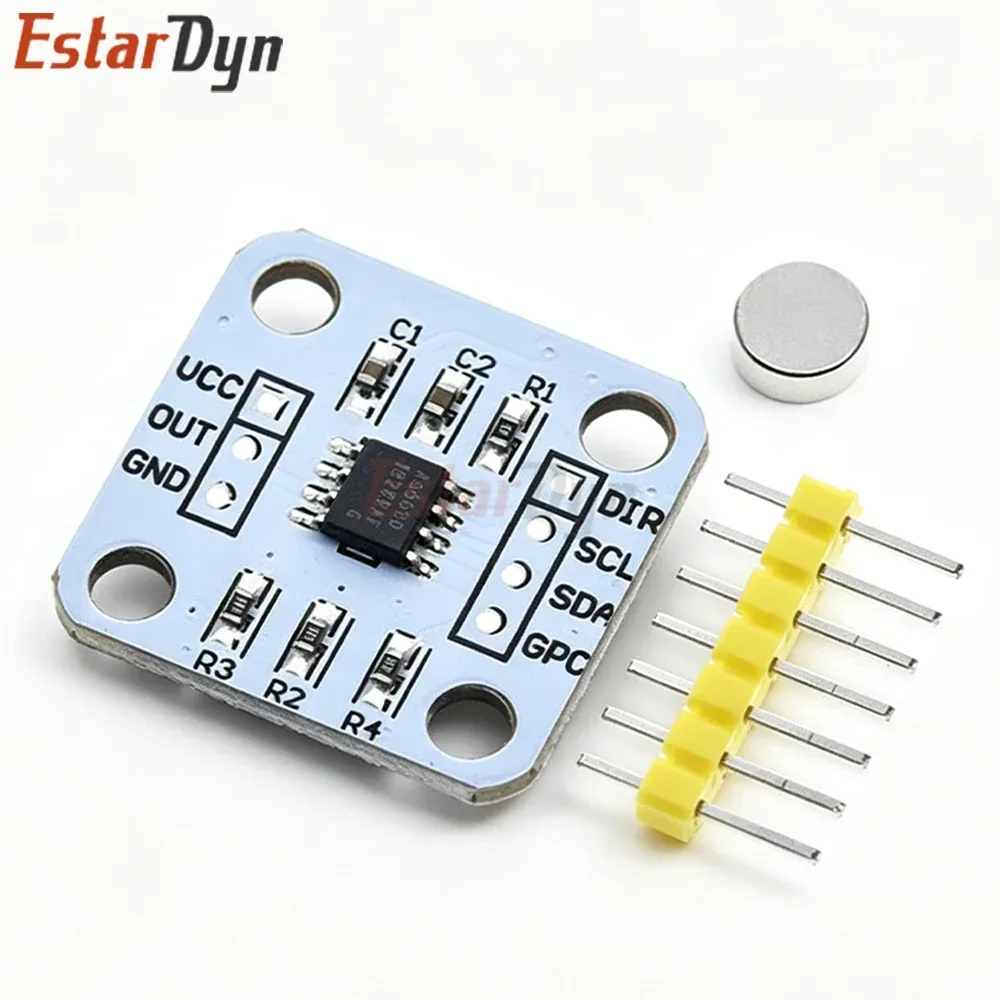 Estardyn AS5600 Magnetischer Encoder-Modul, 12-Bit Hochpräziser Berührungsloser Winkelsensor I2C für Motorsteuerung und Robotik