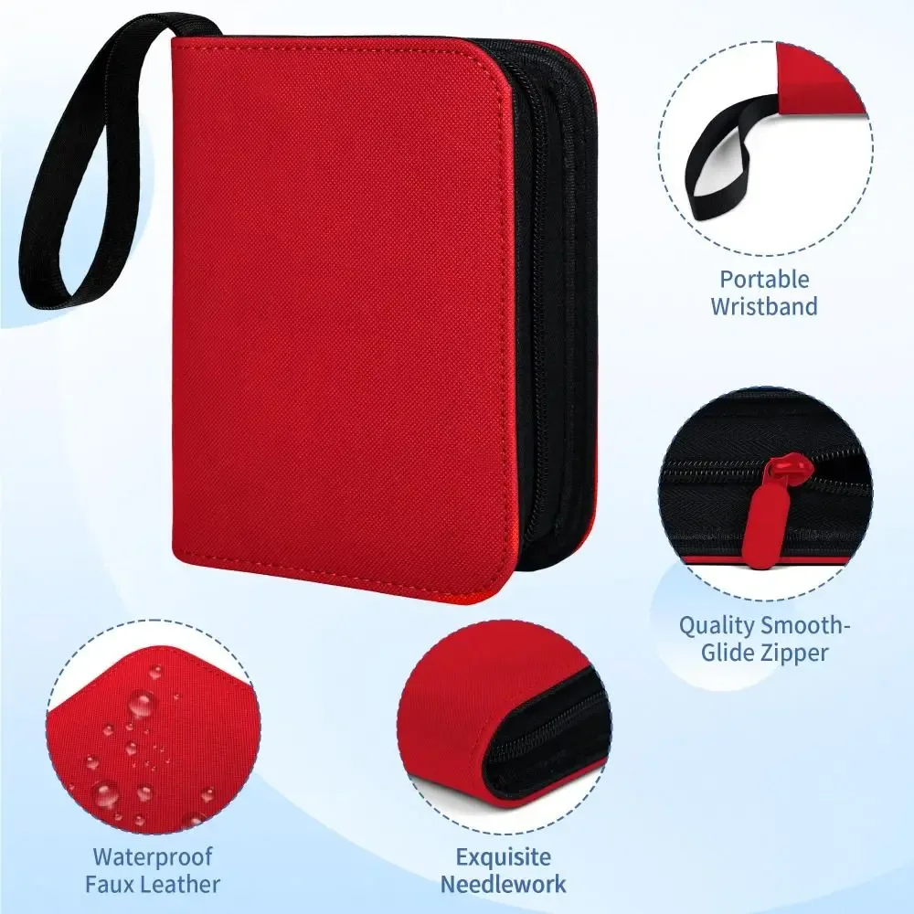Tragbares 40-Fächer Sammelkarten-Album 3x4 Zoll Diamant-Leder Fotokartenhalter Langlebiger Mini-Kartenordner Kartensammlung