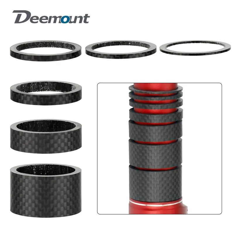 Fahrrad-Abstandshalter aus Kohlefaser für 1-1/8 Zoll 28,6 mm Gabel-Headset-Lenkervorbau, höhenverstellbare Unterlegscheiben, 3K-matte Ringe
