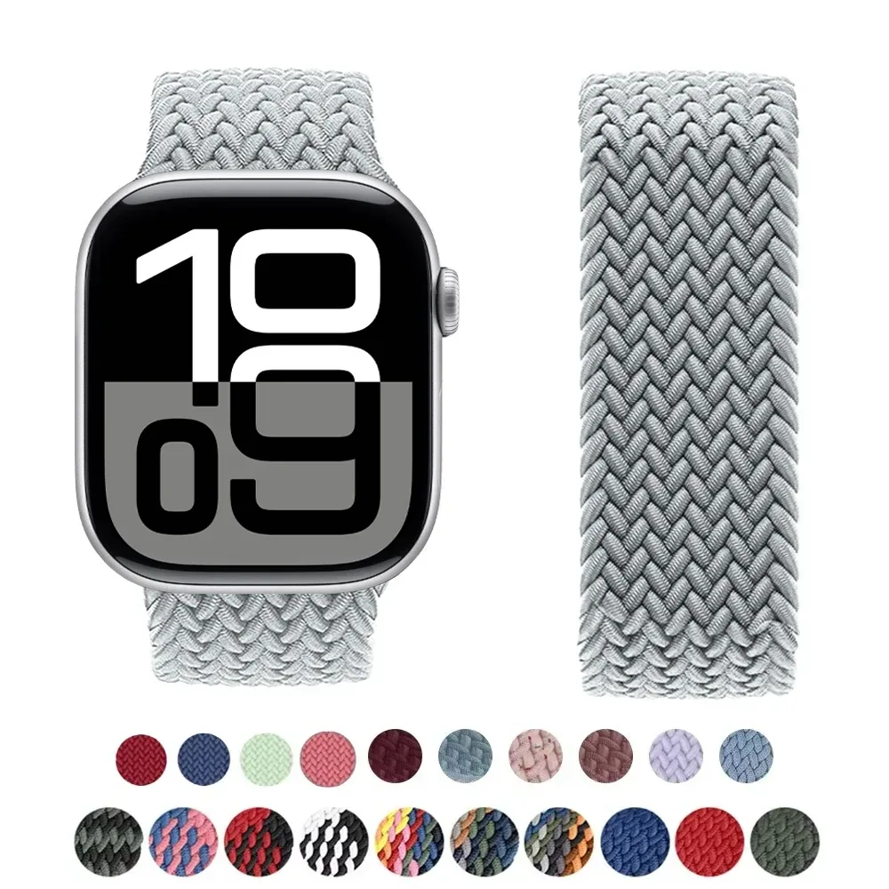 Armband für Apple Watch Series 10 11 46mm 42mm 9 7 8 5 SE 6 44mm 45mm 40mm 41mm Ultra 49mm Armband Correa Geflochtenes Solo Loop Strap