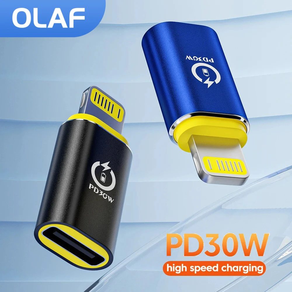 Olaf USB C auf Lightning-Adapter für IOS-Stecker auf Typ-C-Buchse, Konverter für iPhone 14, 13, 11, MacBook PD30 W, Schnellladeadapter