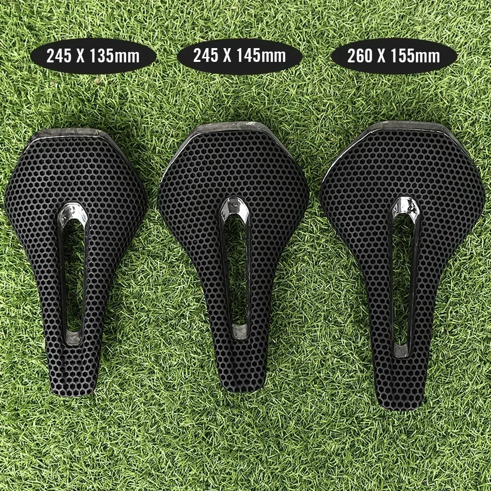 RYET 3D-gedruckter Vollcarbon-Fahrradsattel 245 mm * 135/145/155 mm Fahrradsattel für MTB Gravel Rennradsitz Fahrradteile