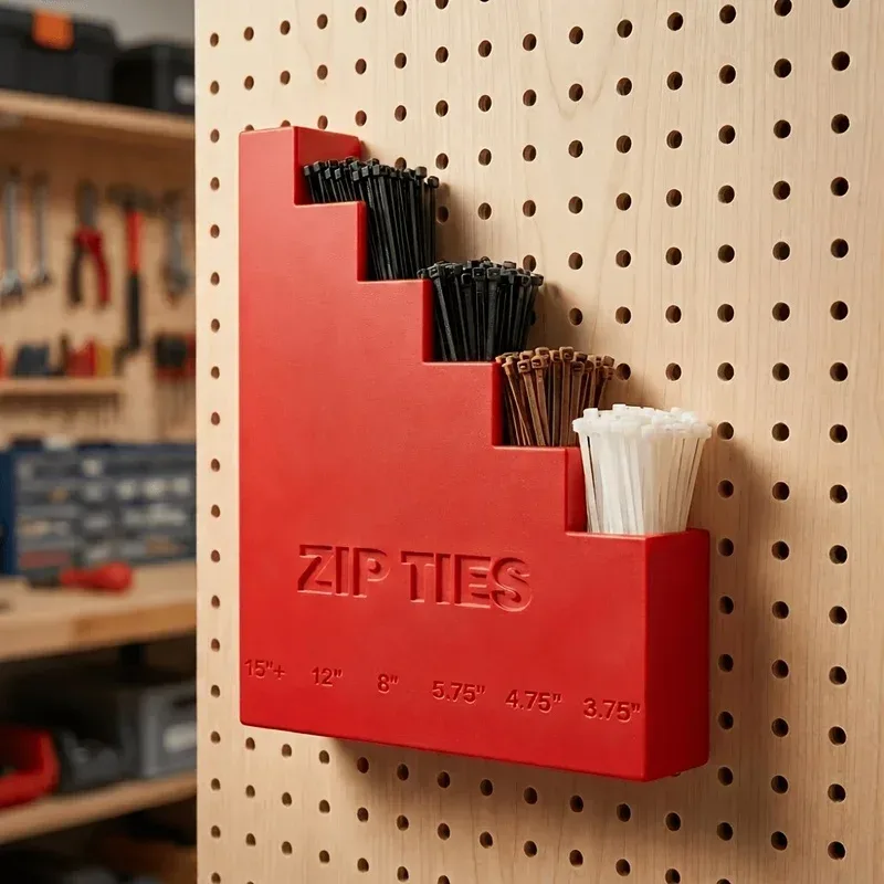 5-stufiger Wandhalter für Kabelbinder, Organizer für Kabelbinder, für Garage, Werkstatt, Werkzeugwand, Werkzeugaufbewahrung