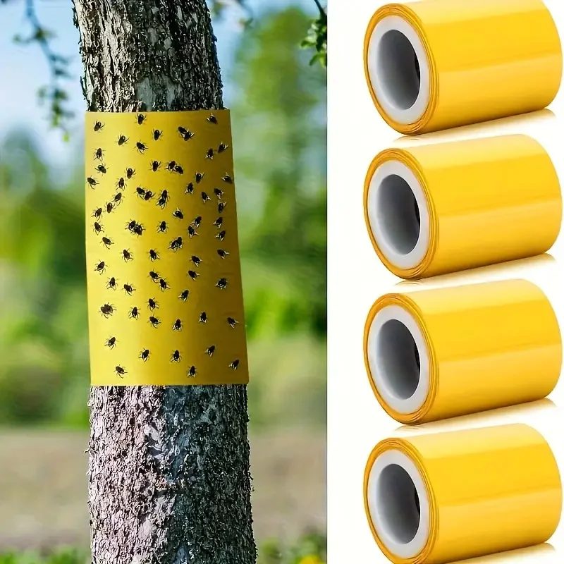 1 Rolle doppelseitiges klebriges Insektensperrband, wirksam gegen Schädlingsbekämpfung im Freien, selbstklebend, geeignet für Bäume, Gärten