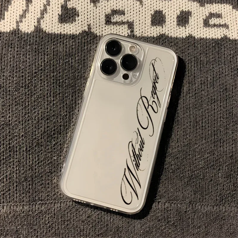 Künstlerische Schlichte Buchstaben Handyhülle für iPhone 17 16 15 11 12 14 13 Pro Max Mini XS X XR 7 Plus 17E Stoßfeste Transparente Hülle