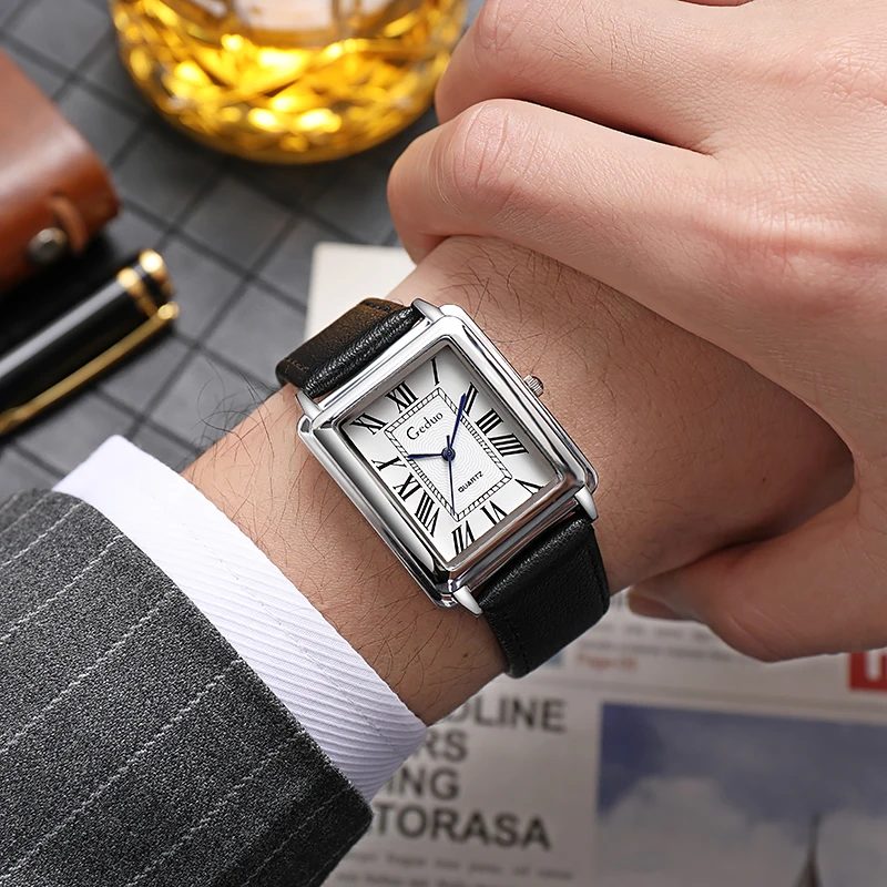 Mode Herren Quarz Armbanduhr Lederarmband Uhr