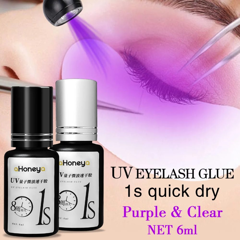 Salon UV-Wimperntransplantationskleber Lila UV-Wimpernkleber 6 ml hält 50?60 Tage wasserdicht und ölbeständig