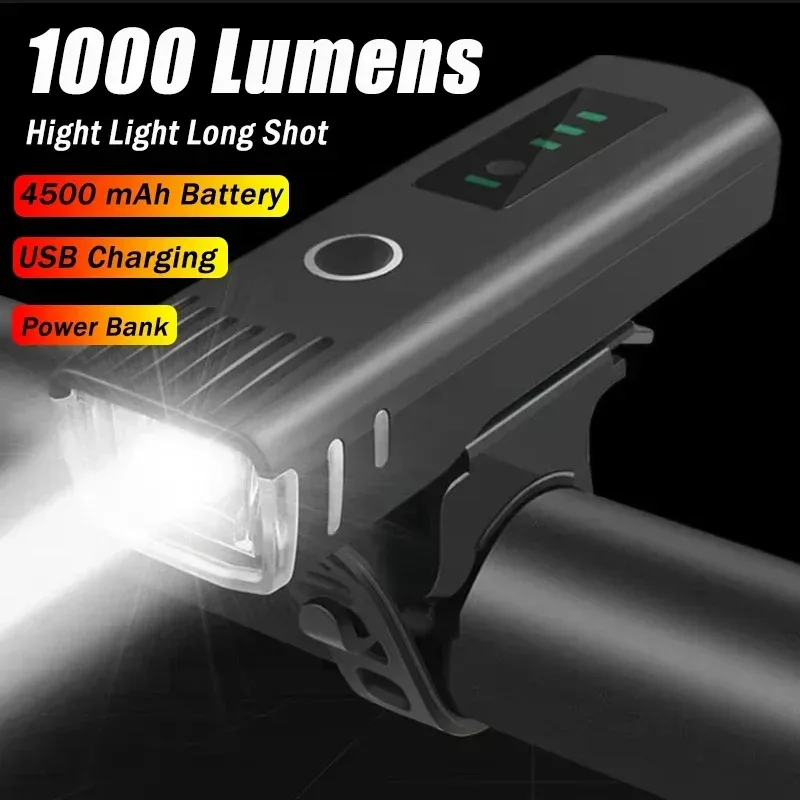 1000LM Fahrrad Front Licht Helle Fahrrad Led Taschenlampe Fahrrad Laterne USB Aufladbare MTB Fahrrad Hinten Lampe für Radfahren Scheinwerfer