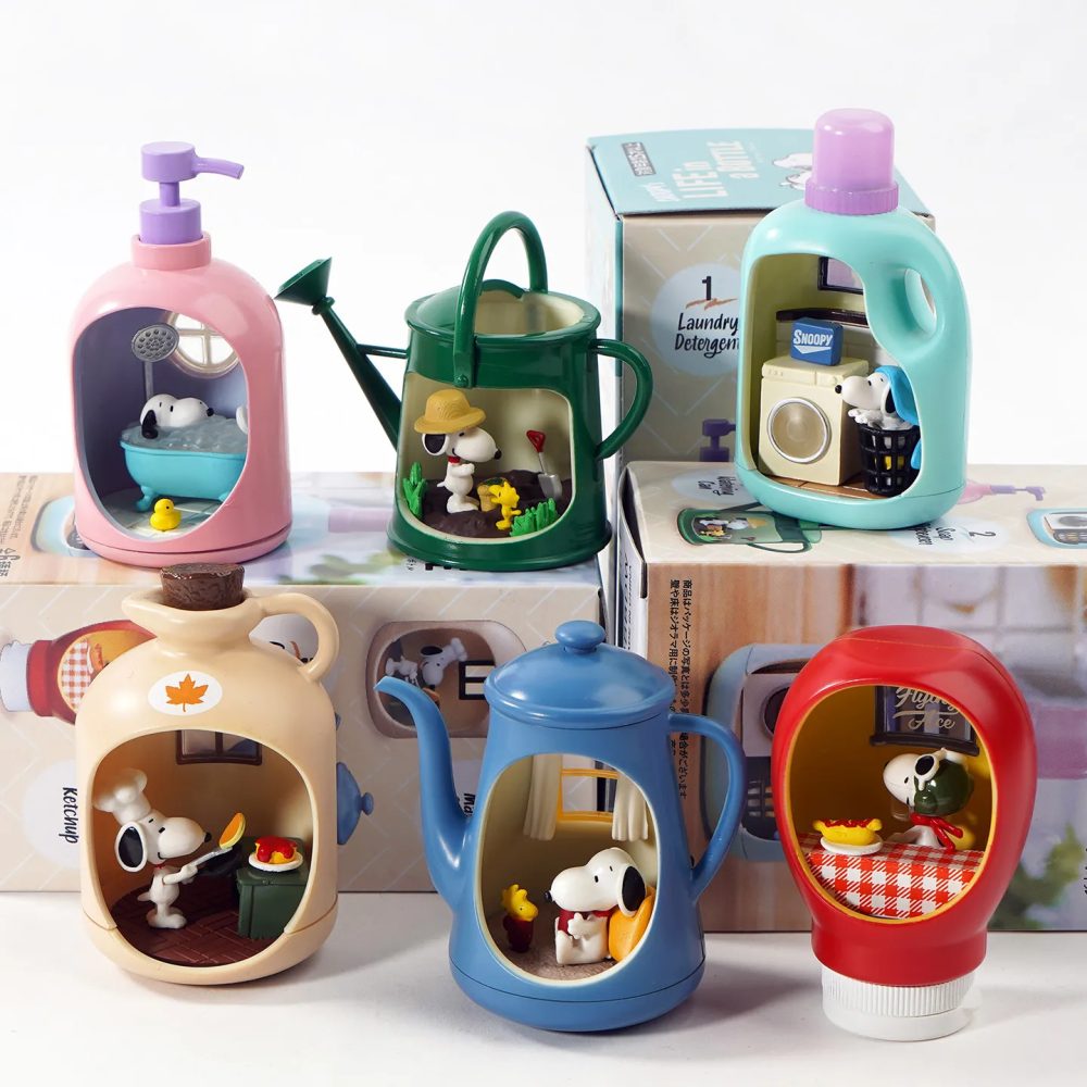 Re-Ment Life in A Bottle Snoopy Mystery Blind Box Geschenke Spielzeugmodell Anime-Figuren Sammelornamente