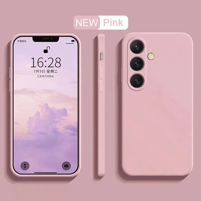 Original Samsung S25 Ultra Fall Weiche Flüssigkeit Silikon Stoßfest Telefon Zurück Abdeckung Für Galaxy S20 S21 S22 S23 S24 FE Plus Ultra