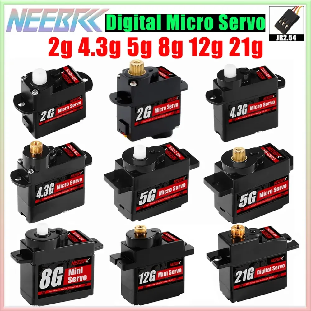 NEEBRC 2g 4,3g 5g 8g 12g 21g Digital Micro Servo für RC Flugzeug Drone Mini Auto Hubschrauber Starrflügel Wltoys K969 K989 XKS X450