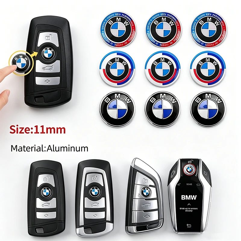 BMW Auto-Fernbedienungsschlüssel Emblem-Aufkleber Aluminium-Schlüsseldekorationsaufkleber für BMW M E46 E90 E60 F30 F10 E39 E36 F20 G30 G20 E87 E92 X1 X2