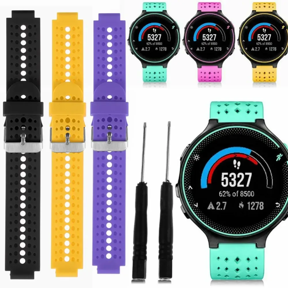 Silikon-Uhrenarmband, einfarbig, Ersatzarmband für Garmin Forerunner 220/230/235/620/630/735