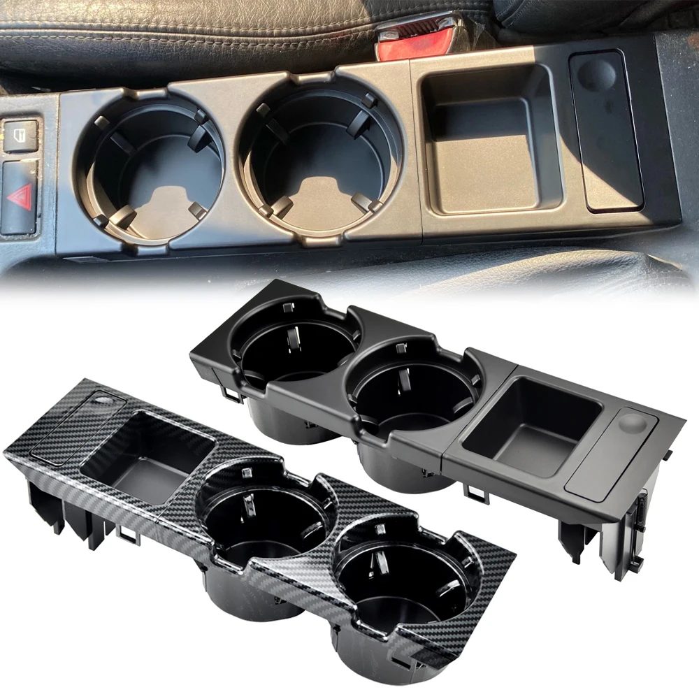 Neue Doppel Loch Auto Styling Vorne Mittelkonsole Lagerung Box Münze + Tasse Halter Für BMW E46 Serie 1999-2006 51168217953
