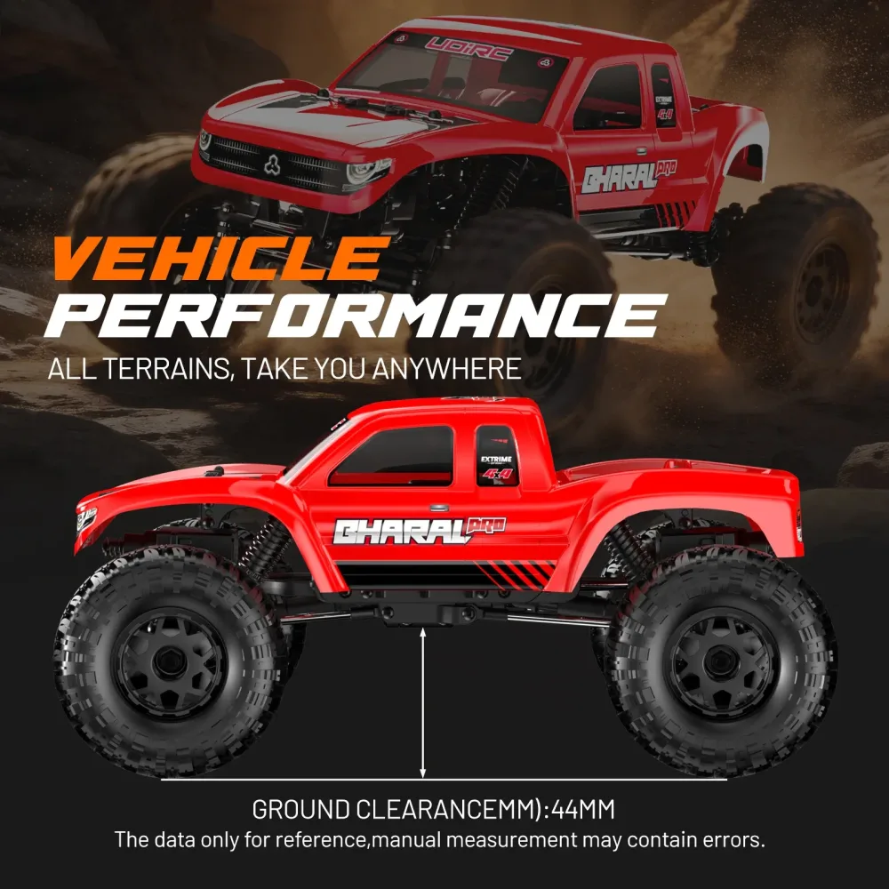 UDIRC UCX1804PRO 1:18 Maßstab RC Rock Crawler mit Allradlenkung, FOC Outrunner Brushless Motor, Geländegängiger Off-Road-Truck für Erwachsene